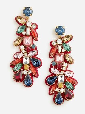 NWT J. Crew Mosaic Crystal Earrings Statement Earrings